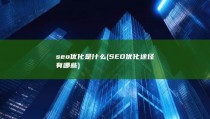 seo 优化是什么 (SEO优化途径有哪些)